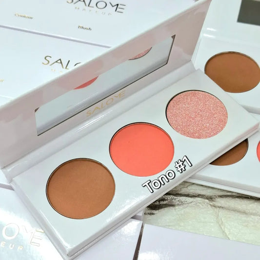TRIO BLUSH CONTOUR E ILUMINADOR SALOME